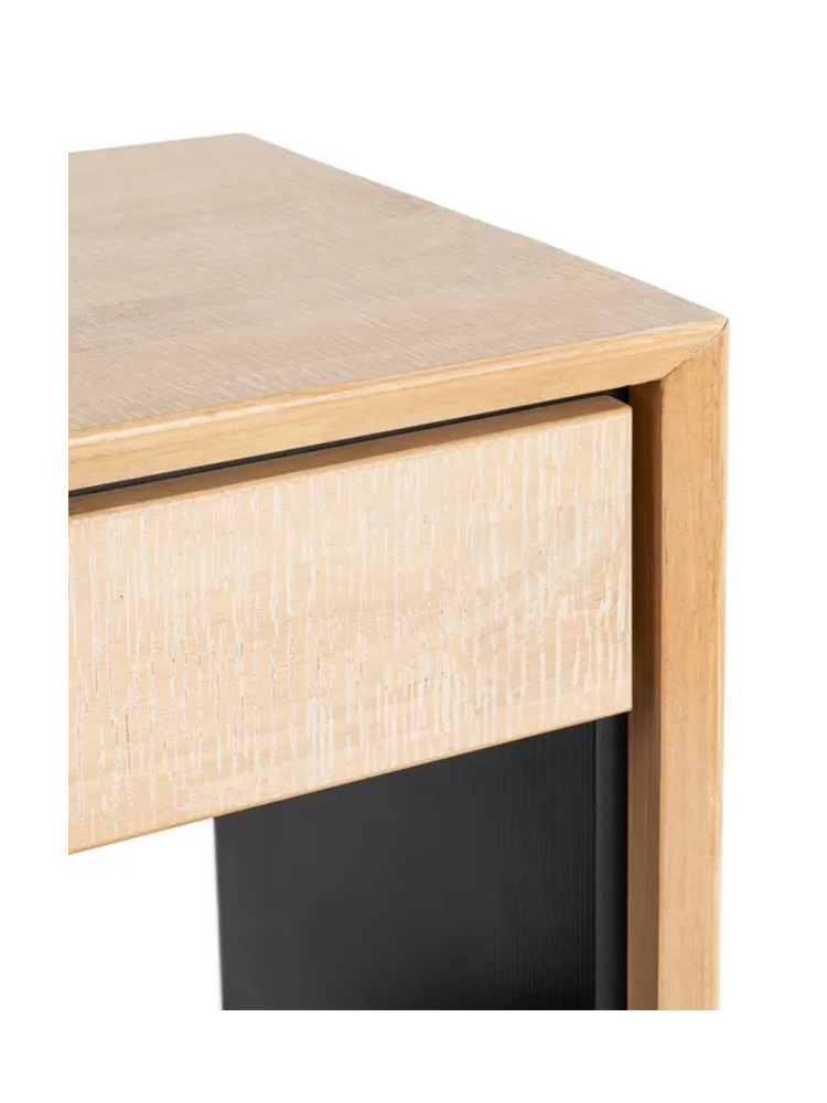 NILO 50 X 40 mesita natural negro metal