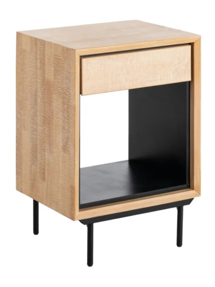 NILO 50 X 40 mesita natural negro metal