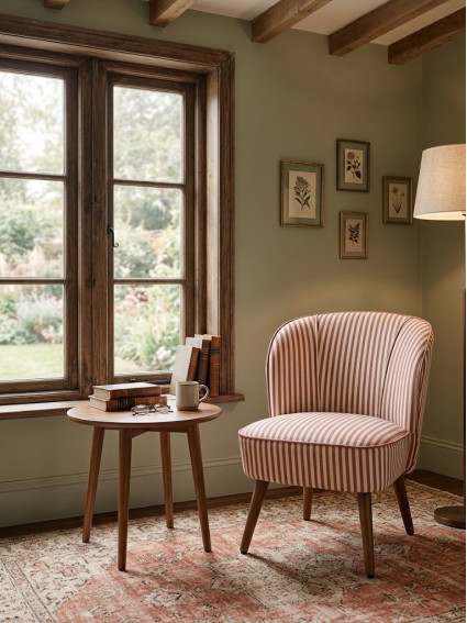 SERENA  54 X 64 sillón rayas frambuesa
