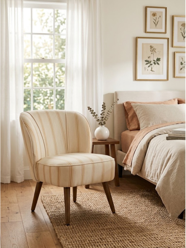SERENA  54 X 64 sillón rayas camel