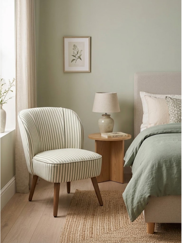 SERENA  54 X 64 sillón rayas menta