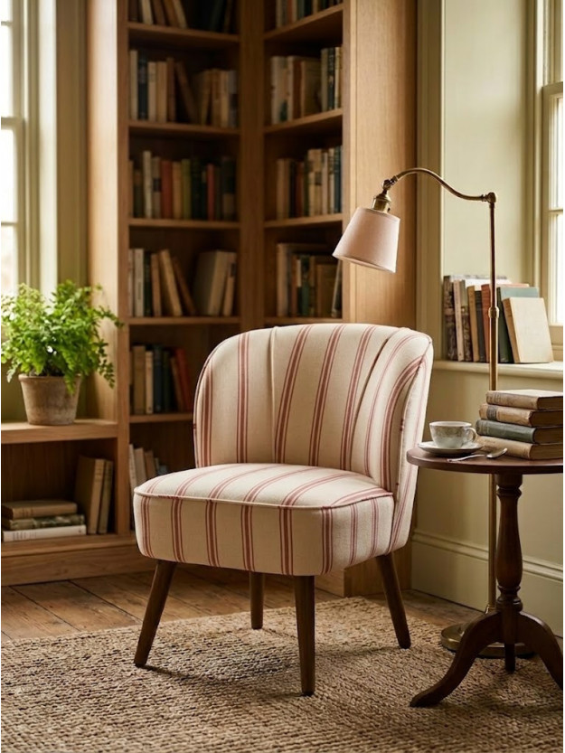 SERENA  54 X 64 sillón rayas cereza