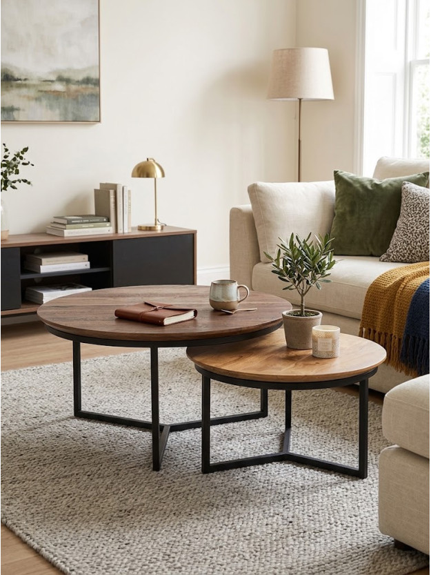 AMAZONA 80 X 80 set 2 mesas de centro