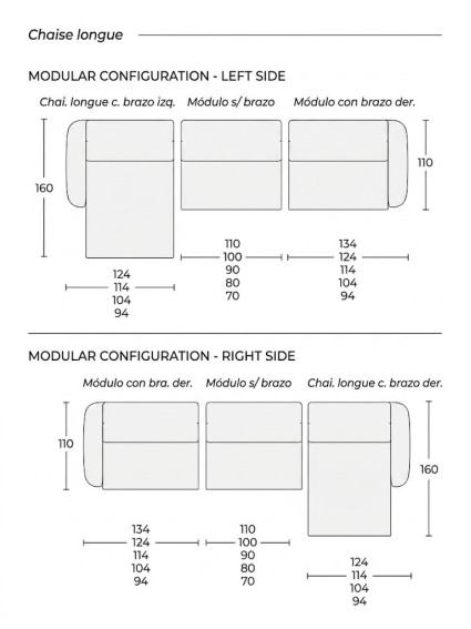 Chaise Loungue OSAKA 298cm MOTORIZADO