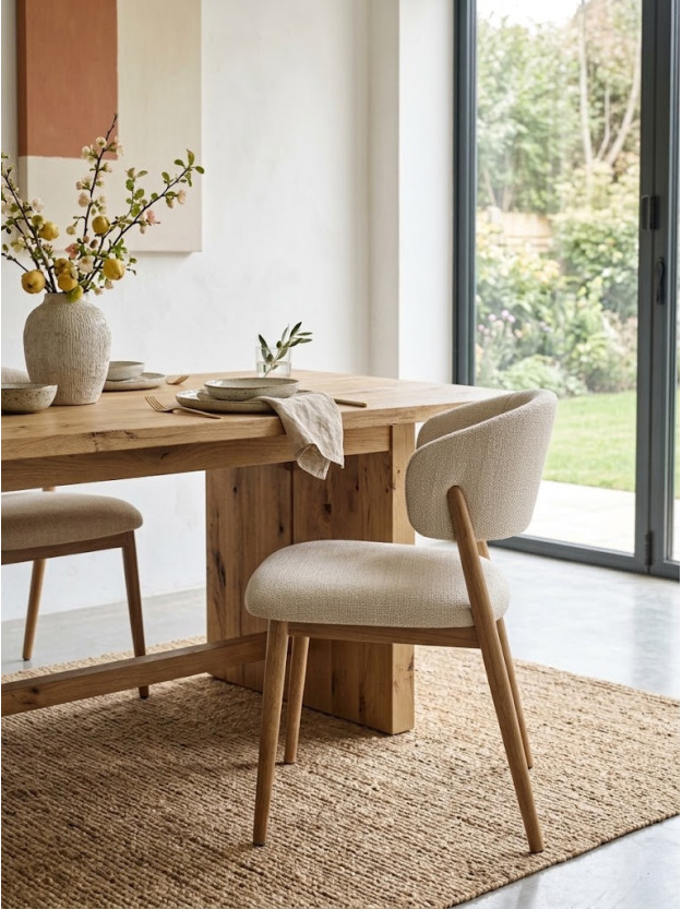 LIBERTAD 62X57 silla acero natural-lino acero