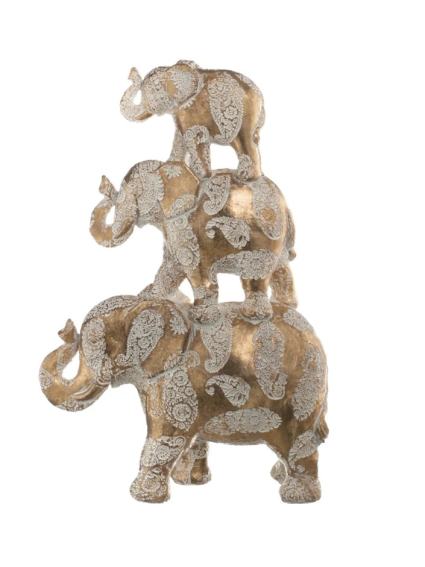 Figura ELEFANTE PIRAMIDE Oro Blanco