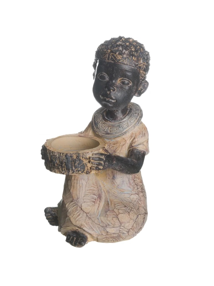 Figura NIÑA AFRICANA (A) CUENCO Figura NIÑA AFRICANA (A) CUENCO