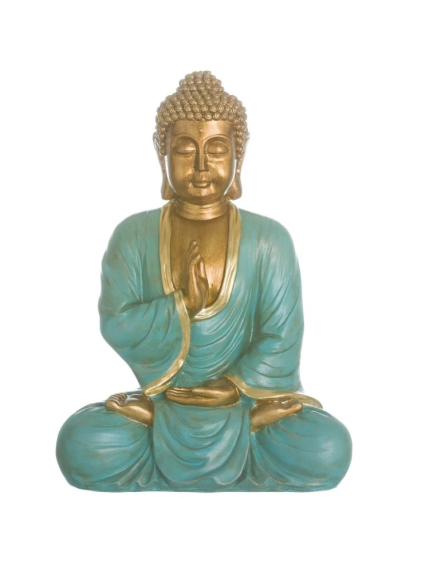 Figura BUDA ORO MANTO TURQUESA 40