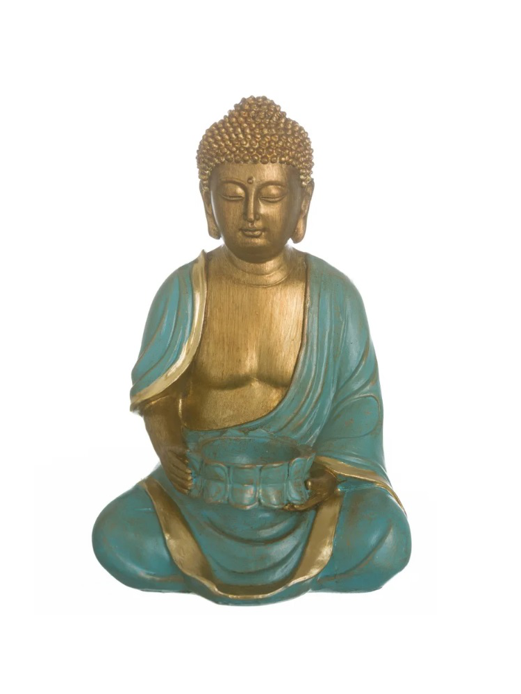 Figura BUDA ORO MANTO TURQUESA 23 Figura BUDA ORO MANTO TURQUESA 23
