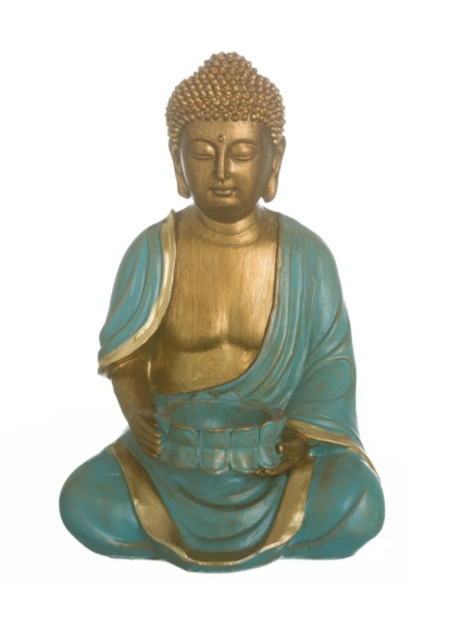 Figura BUDA ORO MANTO TURQUESA 23