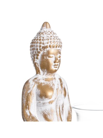 Figura BUDA ORO - BLANCO Portavelas 18