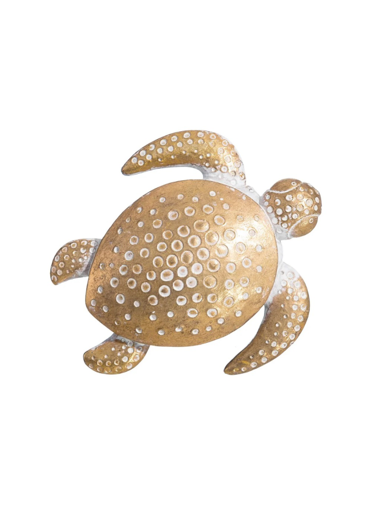 Figura TORTUGA MAR 3 oro-blanco