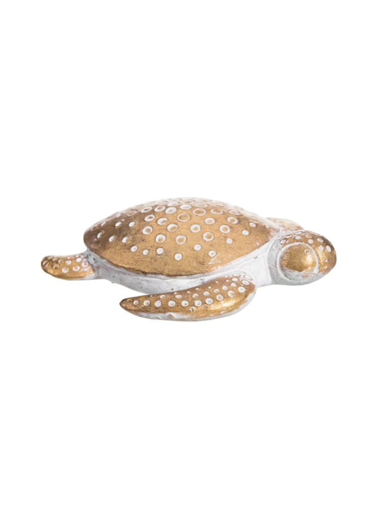 Figura TORTUGA MAR 3 oro-blanco